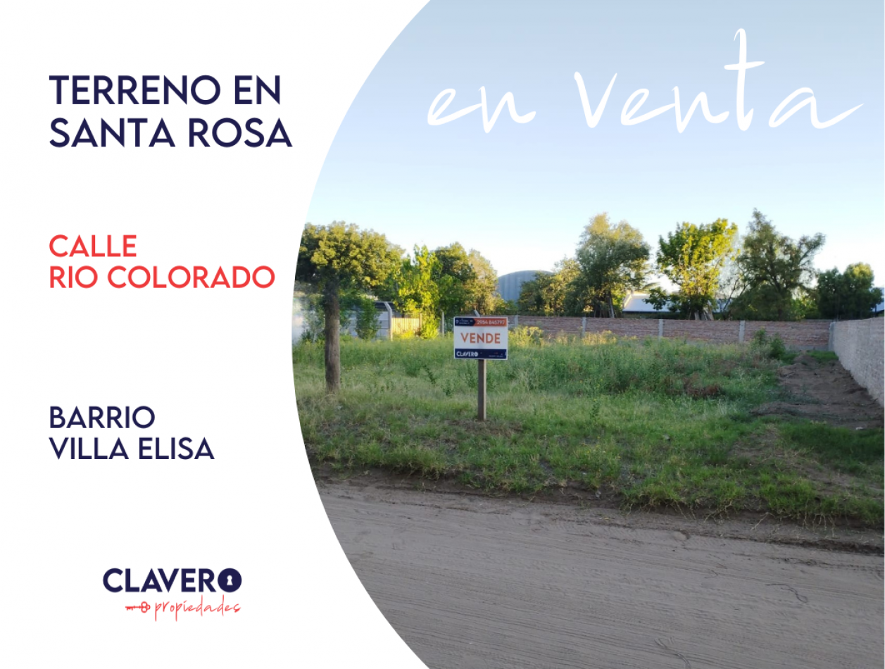 Terreno - Santa Rosa  Calle Rio Colorado. A 100 mts. de la ruta 35