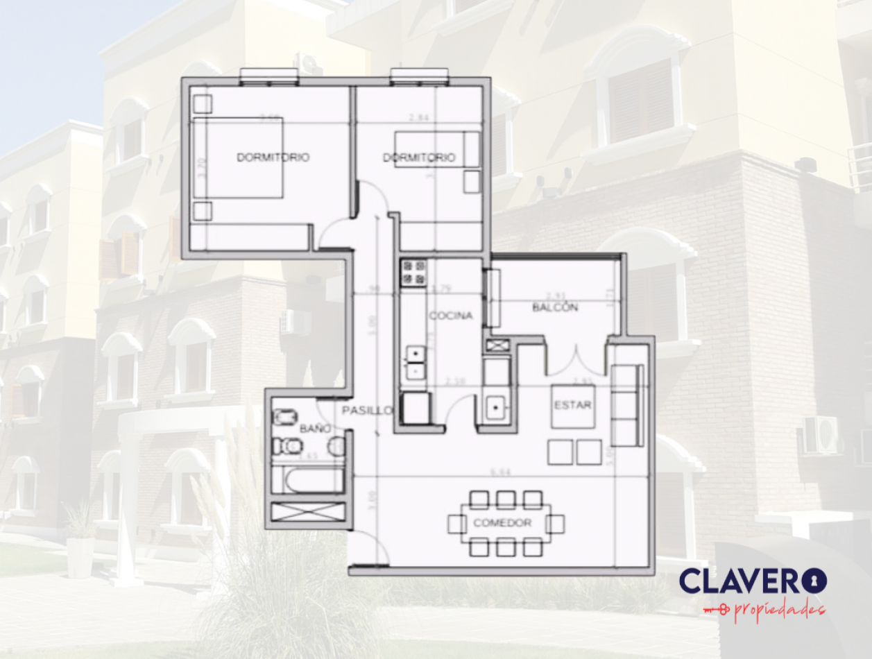 VENTA Dpto. 2 dorm. con cochera - Adjudicado - u$s.65.000.-