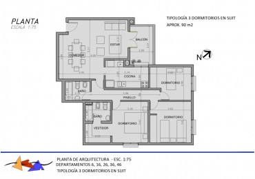 Departamento 3 dormitorio sin Adjudicar